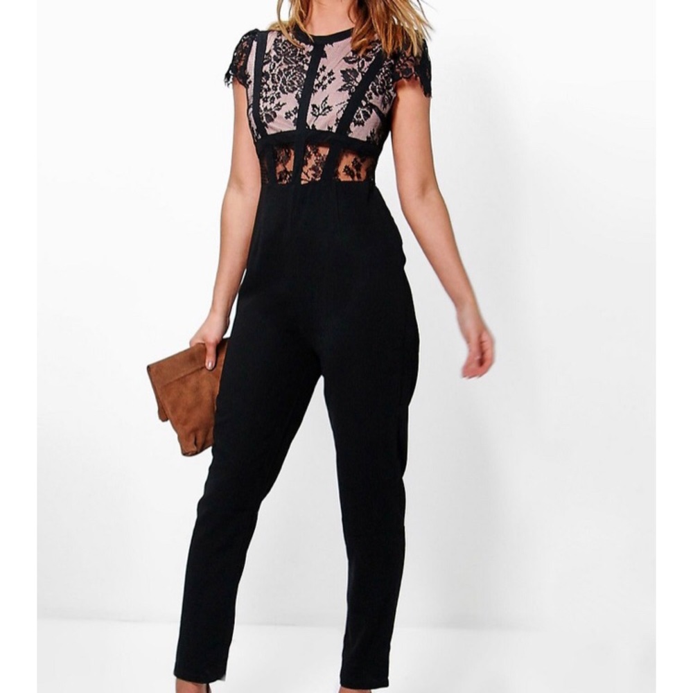 Boohoo Lace Corsetry Jumpsuit